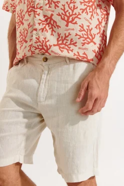 Cala 1789 Bermuda en lin Beige Xavier Lindye Outlet