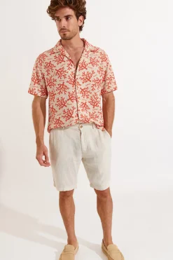 Cala 1789 Bermuda en lin Beige Xavier Lindye Outlet