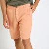 Cala 1789 Bermuda en lin corail XAVIER LINDYE Discount