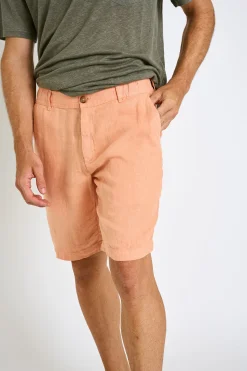 Cala 1789 Bermuda en lin corail XAVIER LINDYE Discount