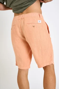 Cala 1789 Bermuda en lin corail XAVIER LINDYE Discount