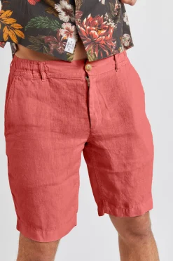 Cala 1789 Bermuda en lin orange safran Xavier Lindye Sale