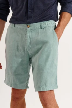 Cala 1789 Bermuda en lin vert d'eau XAVIER LINDYE Fashion