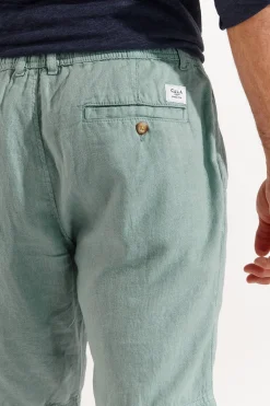 Cala 1789 Bermuda en lin vert d'eau XAVIER LINDYE Fashion