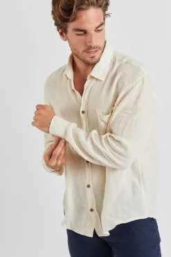 Cala 1789 Chemise Beige en lin Chemiseml Lindye Fashion