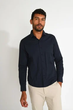 Cala 1789 Chemise bleu marine QUENTIN CARARE Sale