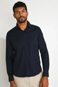 Cala 1789 Chemise bleu marine QUENTIN CARARE Sale