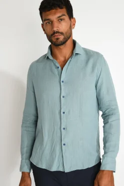 Cala 1789 Chemise bleu QUENTIN PISE matière coton Best