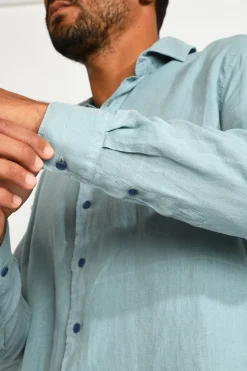 Cala 1789 Chemise bleu QUENTIN PISE matière coton Best