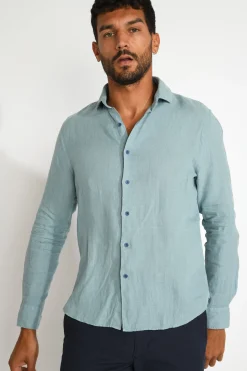 Cala 1789 Chemise bleu QUENTIN PISE matière coton Best