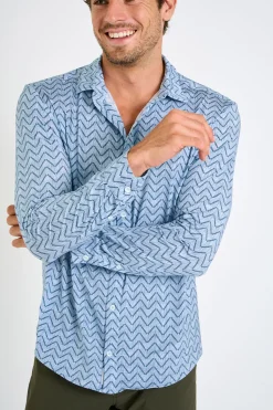 Cala 1789 Chemise bleue homme ALAIN TIVOLI Discount