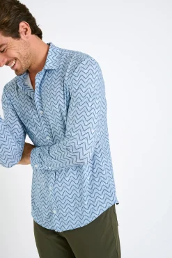 Cala 1789 Chemise bleue homme ALAIN TIVOLI Discount