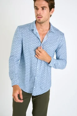 Cala 1789 Chemise bleue homme ALAIN TIVOLI Discount