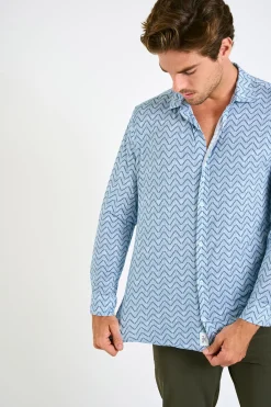 Cala 1789 Chemise bleue homme ALAIN TIVOLI Discount