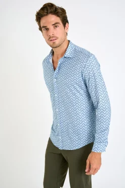 Cala 1789 Chemise bleue homme ALAIN TIVOLI Discount