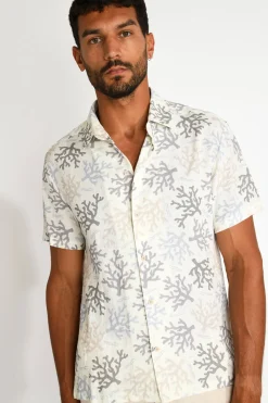 Cala 1789 Chemise écrue imprimé corail STEFANO AGORA Online