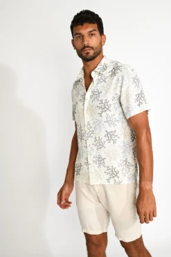 Cala 1789 Chemise écrue imprimé corail STEFANO AGORA Online