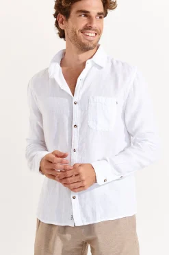 Cala 1789 Chemise en lin blanc CHEMISEML LINDYE Discount