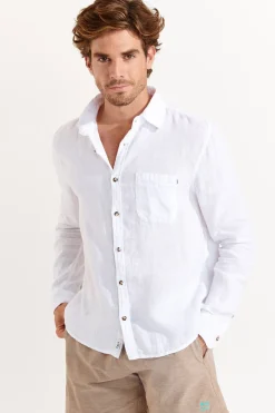 Cala 1789 Chemise en lin blanc CHEMISEML LINDYE Discount