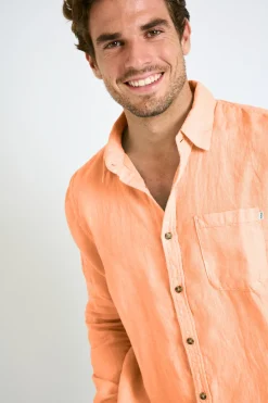 Cala 1789 Chemise en lin corail CHEMISEML LINDYE Outlet