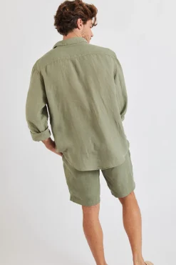 Cala 1789 Chemise en lin kaki CHEMISEML LINDYE Best