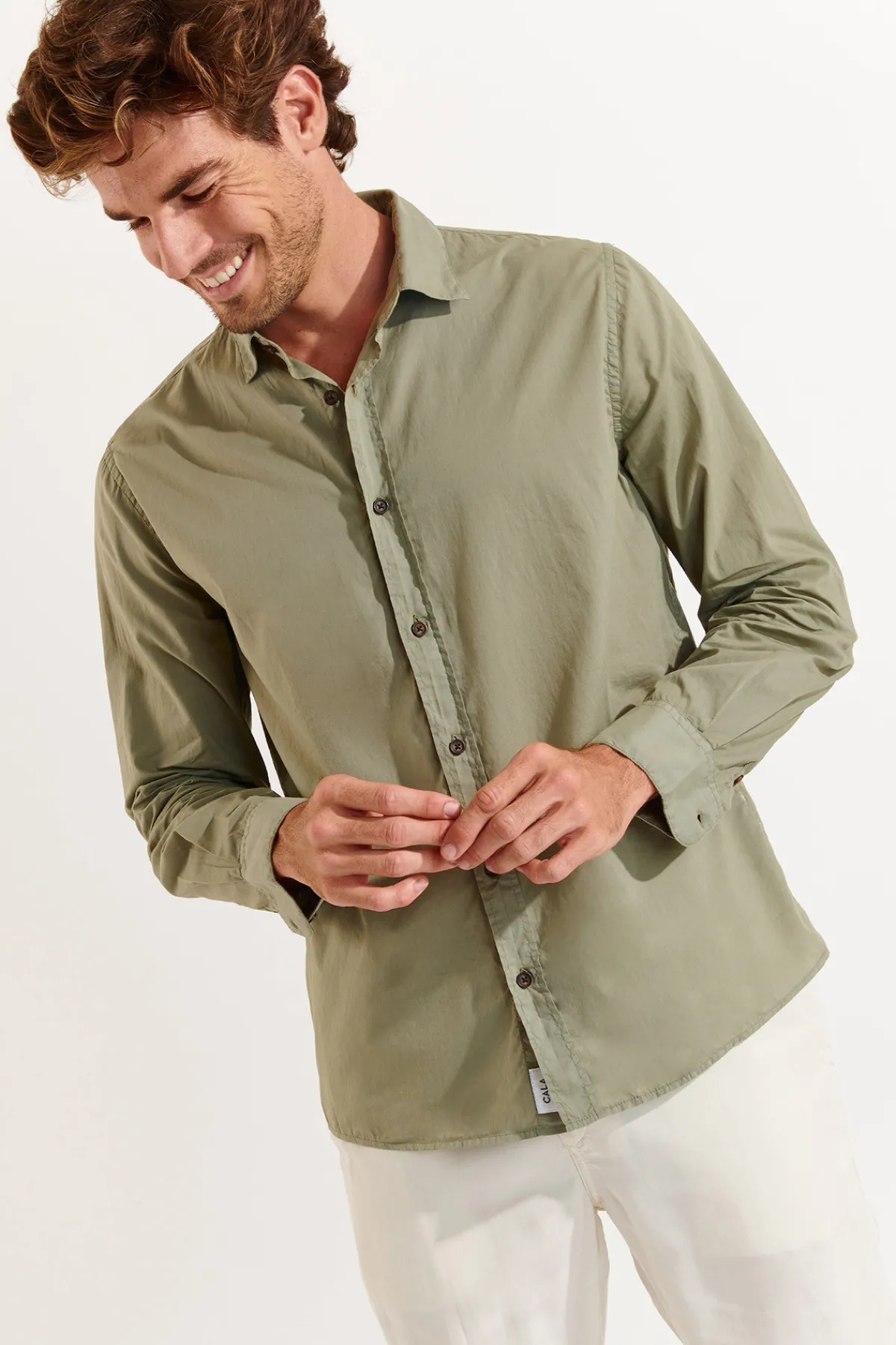 Cala 1789 Chemise kaki Alain Bonassola Discount