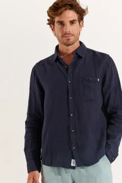 Cala 1789 Chemise Marine en lin Chemiseml Lindye Discount