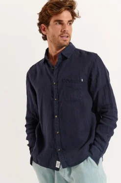 Cala 1789 Chemise Marine en lin Chemiseml Lindye Discount