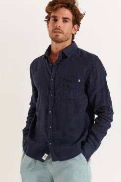 Cala 1789 Chemise Marine en lin Chemiseml Lindye Discount