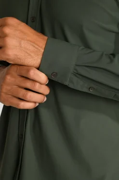 Cala 1789 Chemise vert sapin technique JEAN BAIABLUE Best