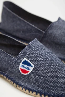 Cala 1789 Espadrilles en toile Bleu Jean - Made in France CLASSIQUE UNI Outlet