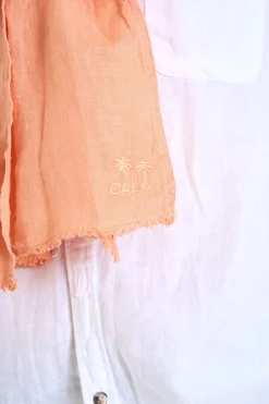 Cala 1789 Foulard en lin corail ELIAS LINDYE Best