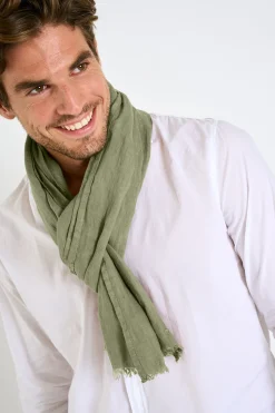 Cala 1789 Foulard en lin kaki ELIAS LINDYE Discount