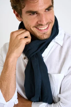 Cala 1789 Foulard en lin marine ELIAS LINDYE Discount