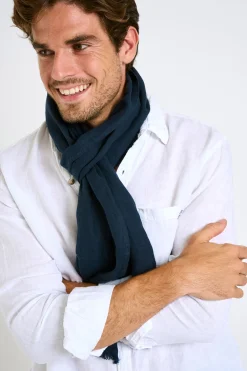 Cala 1789 Foulard en lin marine ELIAS LINDYE Discount