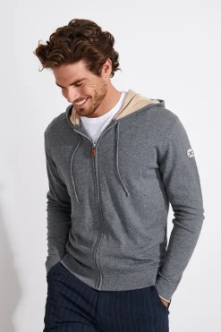 Cala 1789 Gilet à capuche gris chiné Luca MONZA New