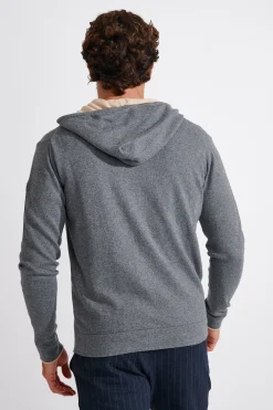Cala 1789 Gilet à capuche gris chiné Luca MONZA New