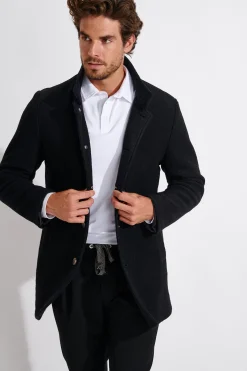 Cala 1789 MANTEAU NOIR UMBERTO KARALIS Fashion