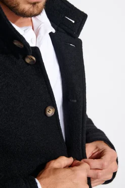 Cala 1789 MANTEAU NOIR UMBERTO KARALIS Fashion
