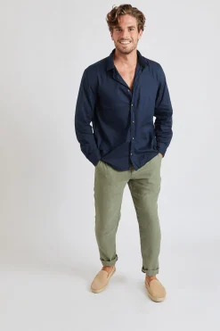 Cala 1789 Pantalon Kaki en lin Chino Lindye Discount