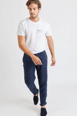 Cala 1789 Pantalon Marine en lin Chino Lindye Sale
