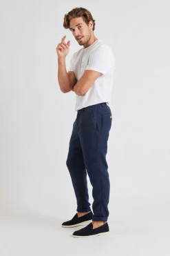 Cala 1789 Pantalon Marine en lin Chino Lindye Sale