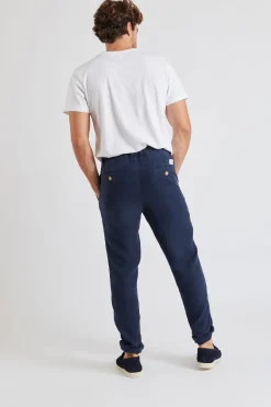 Cala 1789 Pantalon Marine en lin Chino Lindye Sale