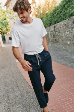 Cala 1789 Pantalon marine PAOLO LESCADA Online