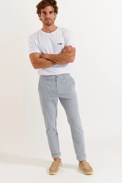 Cala 1789 Pantalon rayé bleu SERGE CALVI Best
