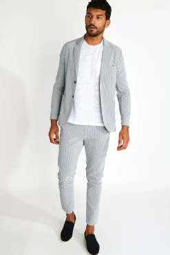 Cala 1789 Pantalon rayé bleu SERGE CALVI Best