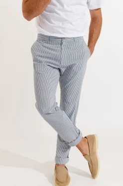 Cala 1789 Pantalon rayé bleu SERGE CALVI Best