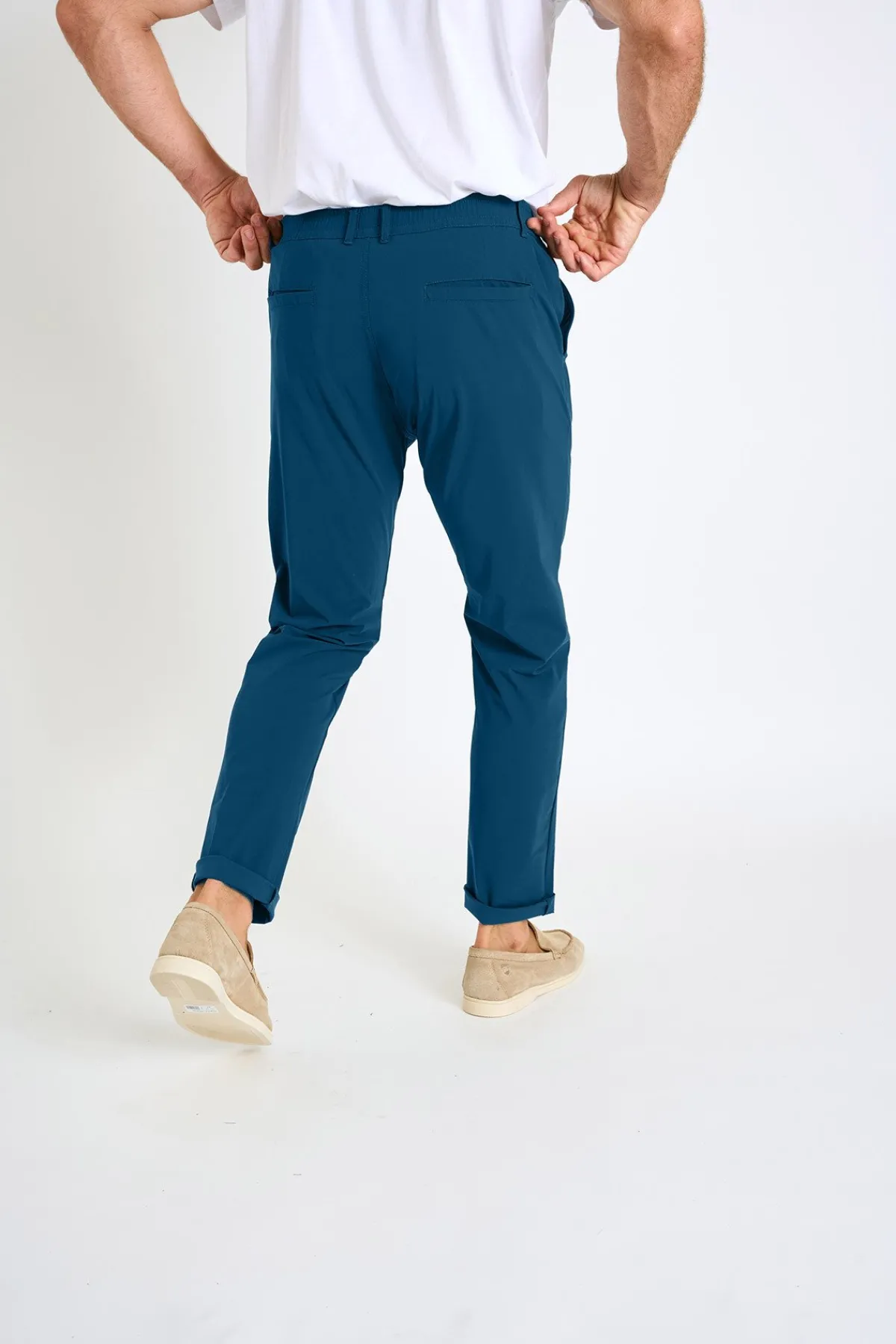 Cala 1789 Pantalon stretch bleu SERGE LESCADA Clearance