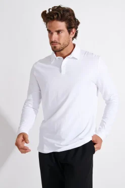 Cala 1789 Polo blanc manches longues CARL TERZO Fashion