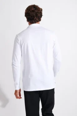 Cala 1789 Polo blanc manches longues CARL TERZO Fashion